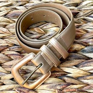 Tusk Metallic Gold / Brass Genuine Leather Belt - M Fits Waist 27-31”